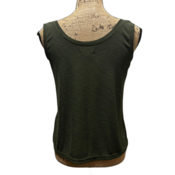 Madewell Eastover Tank Dried Olive Scoop Neck Ribbed Basic Layering Size XS - Picture 2 of 5